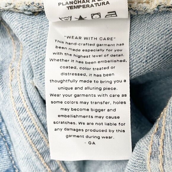 NEW Good American Jeans Good Classic Straight Distressed Light Blue636 Size 28 - Picture 12 of 13